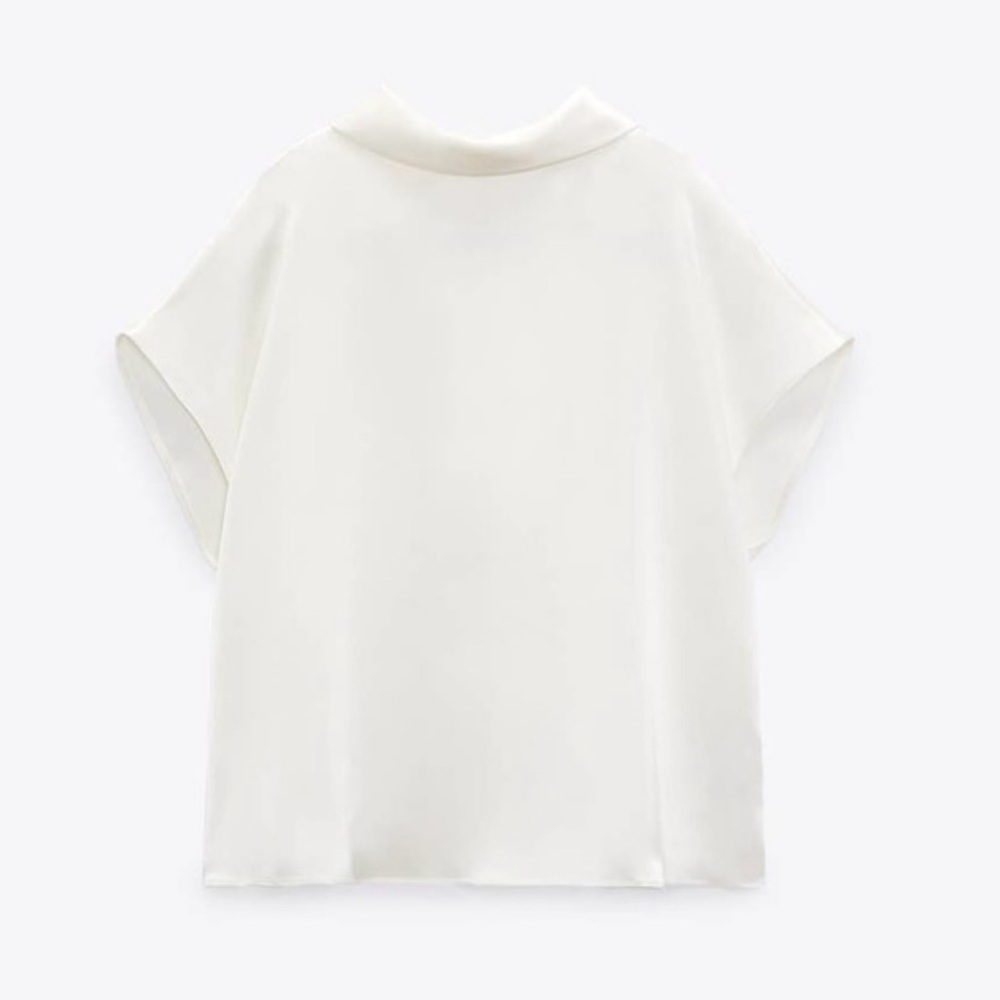 Zara Cream High-Neck Top